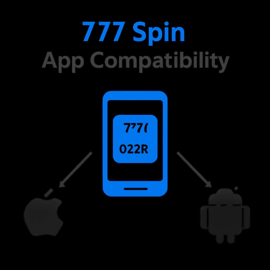 Illustration detailing compatibility specifications for the 777 Spin app.