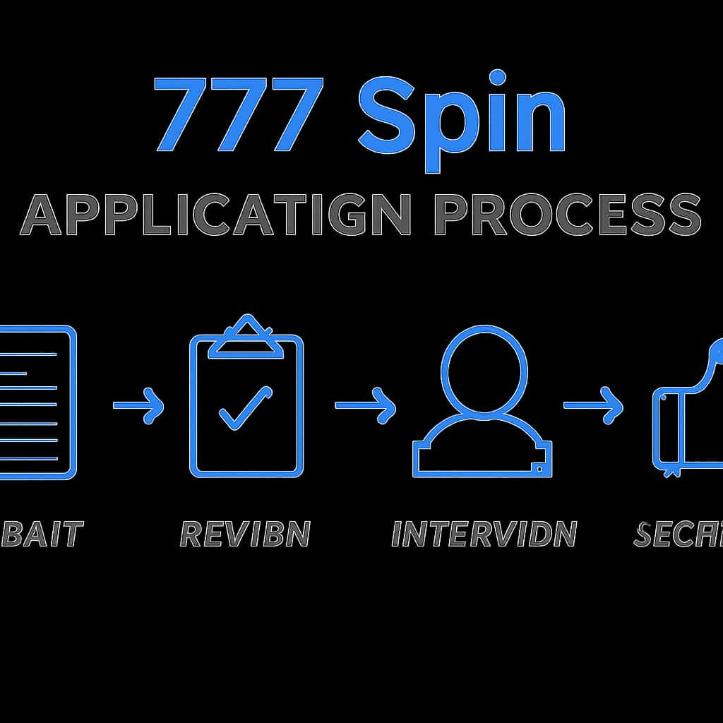 Diagram illustrating key steps in the 777 Spin Application Process.