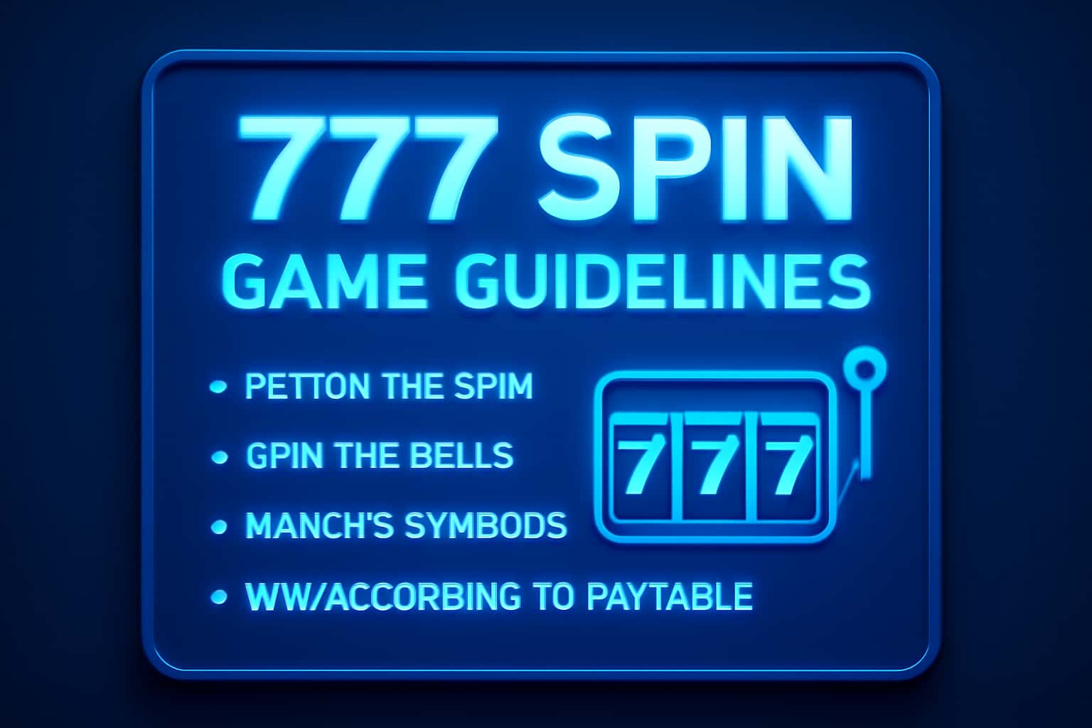 An informational scene related to 777 Spin Game Guidelines.