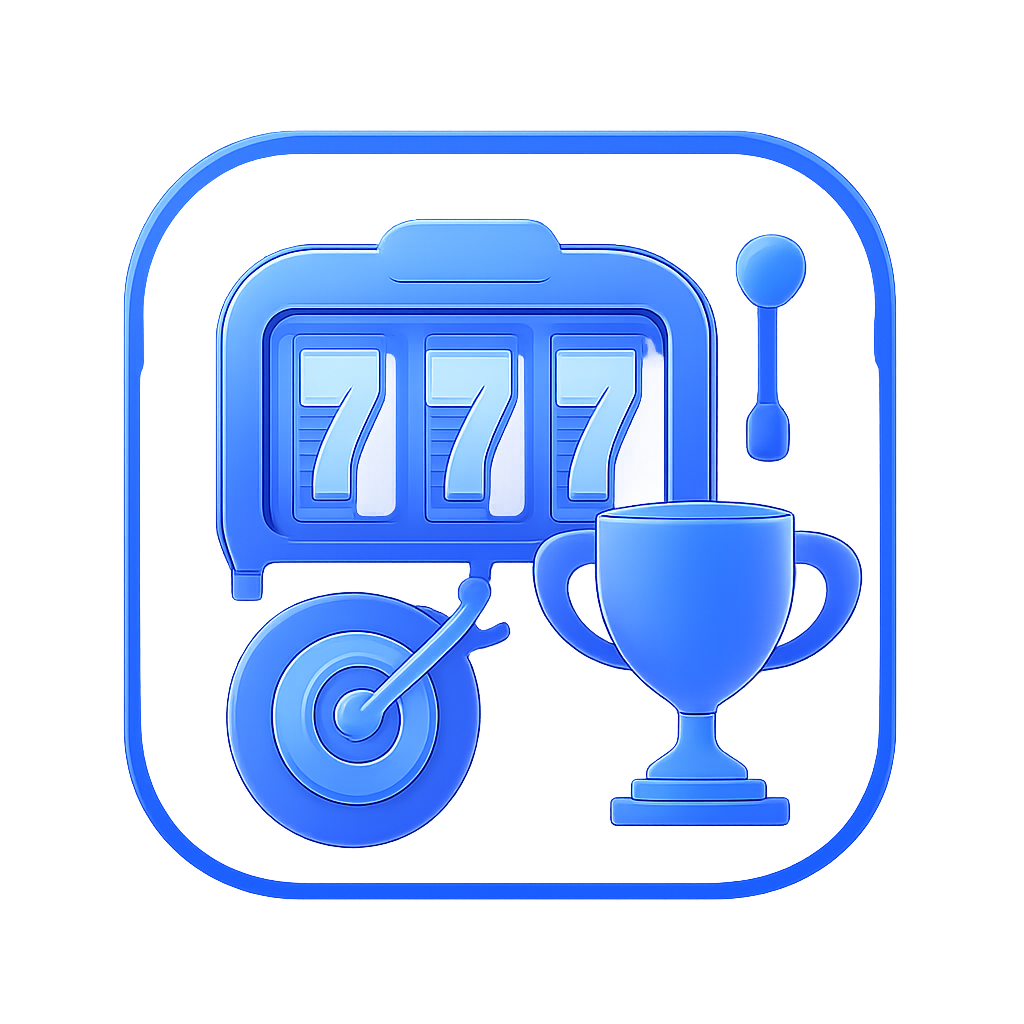 An icon representing the 777 Spin Guides with a modern design in blue.