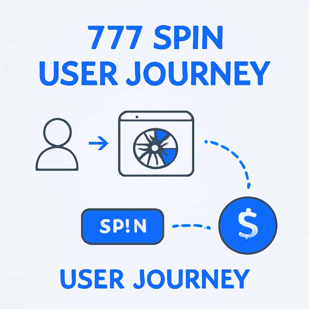 An educational diagram that outlines the steps in the 777 Spin User Journey.