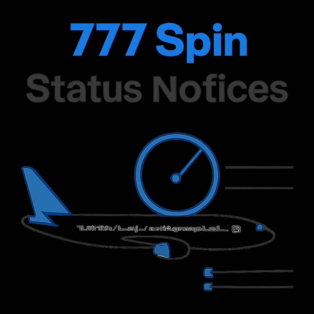 An educational diagram illustrating the details of 777 Spin Status Notices.