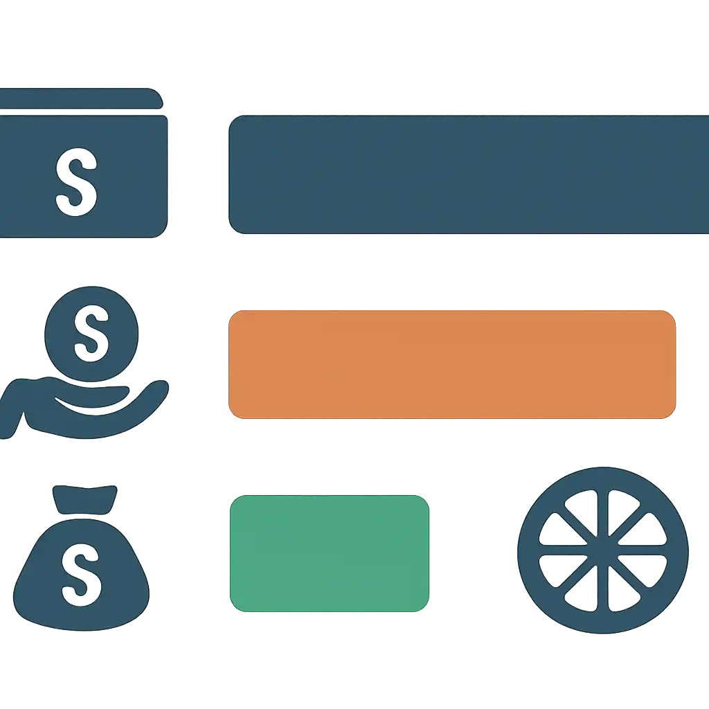 Infographic comparing options using coloured bars and, Deposits, Withdrawals and Payouts, Spin Game