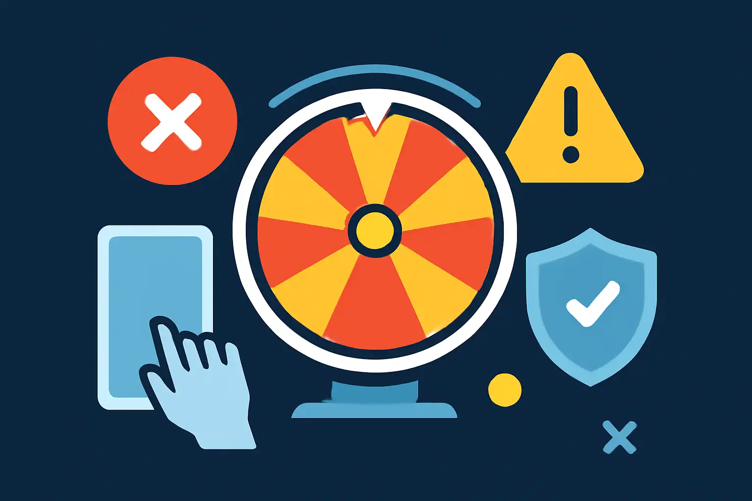 Hero illustration: Common Mistakes and Safety, Spin Game
