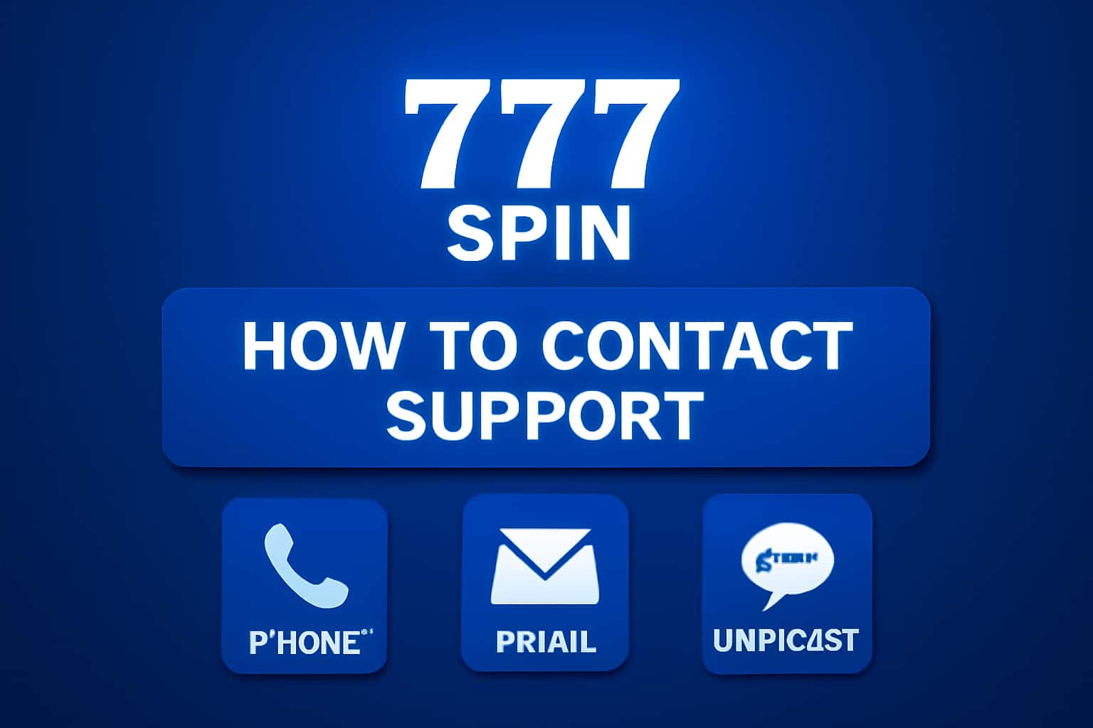 An informative graphic depicting how to contact 777 Spin support with relevant text.