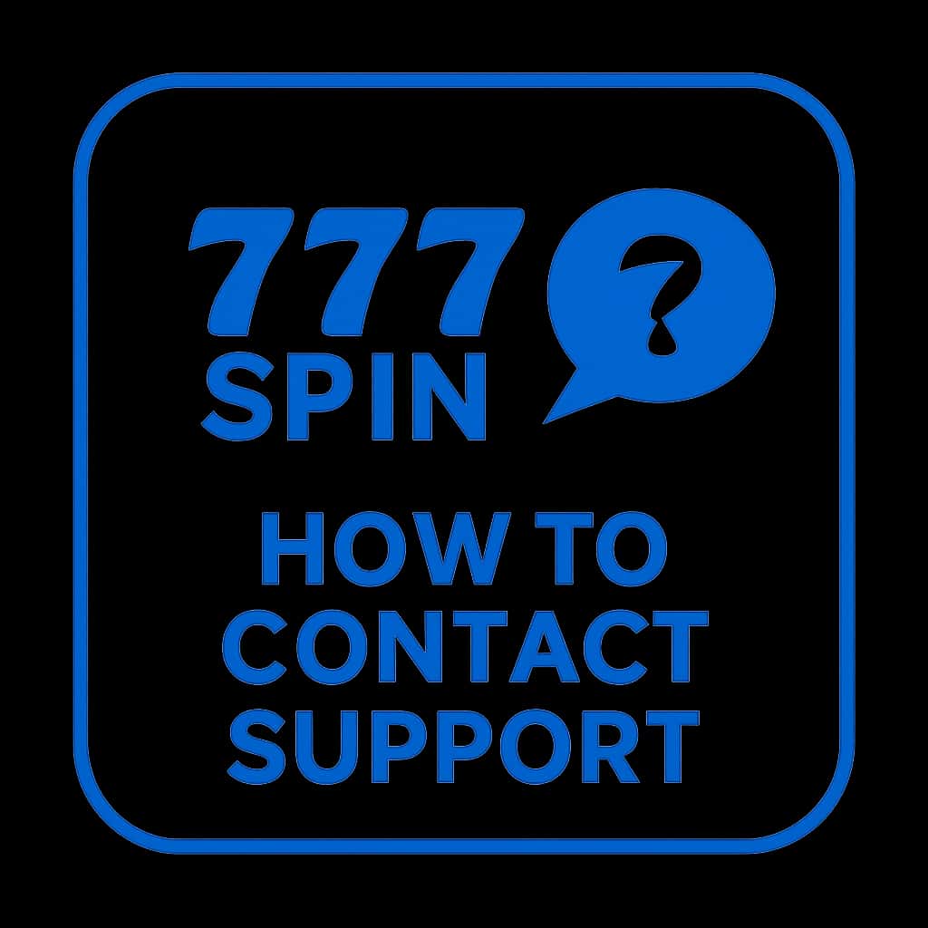 Professional graphic symbolizing assistance options for 777 Spin support.