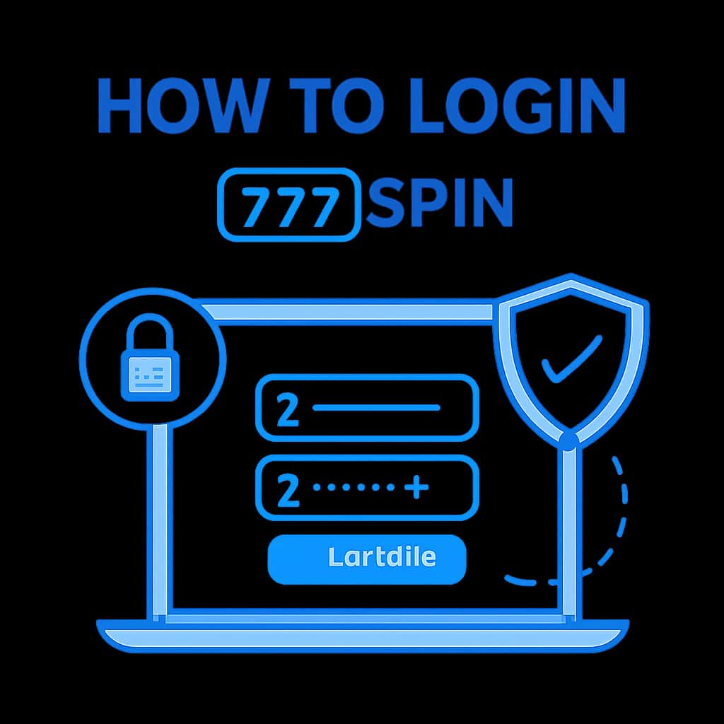 Illustration detailing the login steps for 777 Spin.