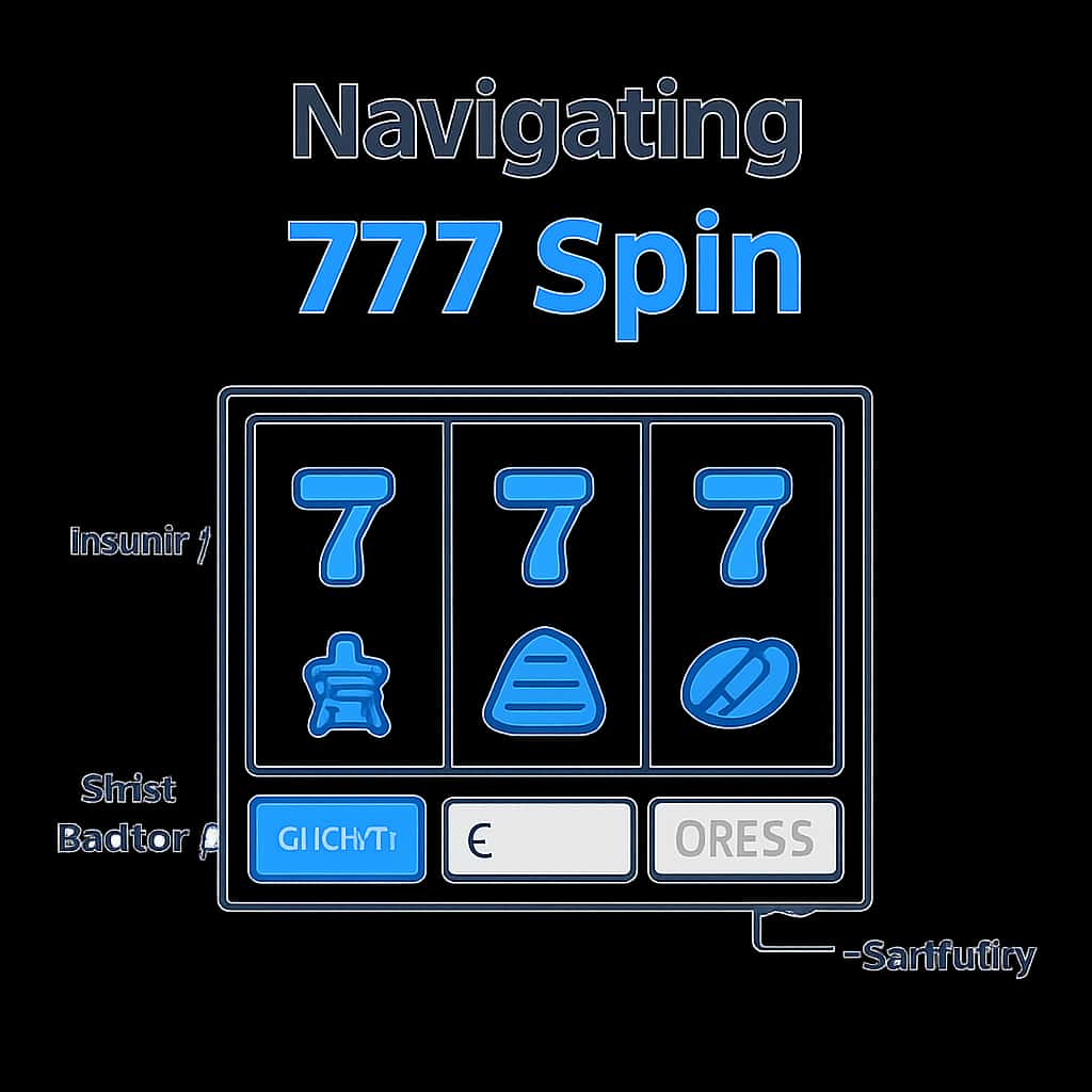 An educational diagram illustrating how to navigate the 777 Spin Interface.