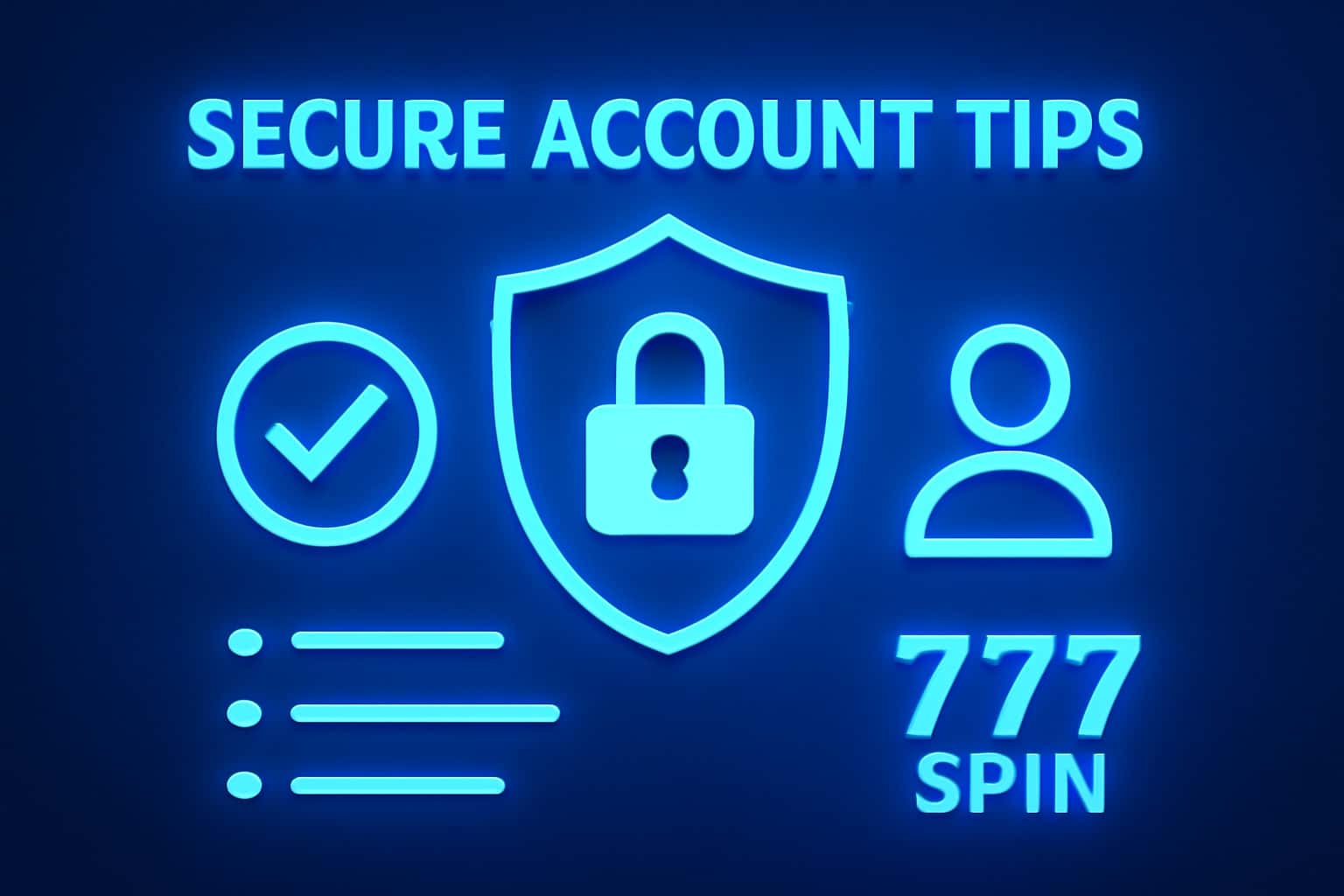 Visual representation of secure account practices for 777 Spin.