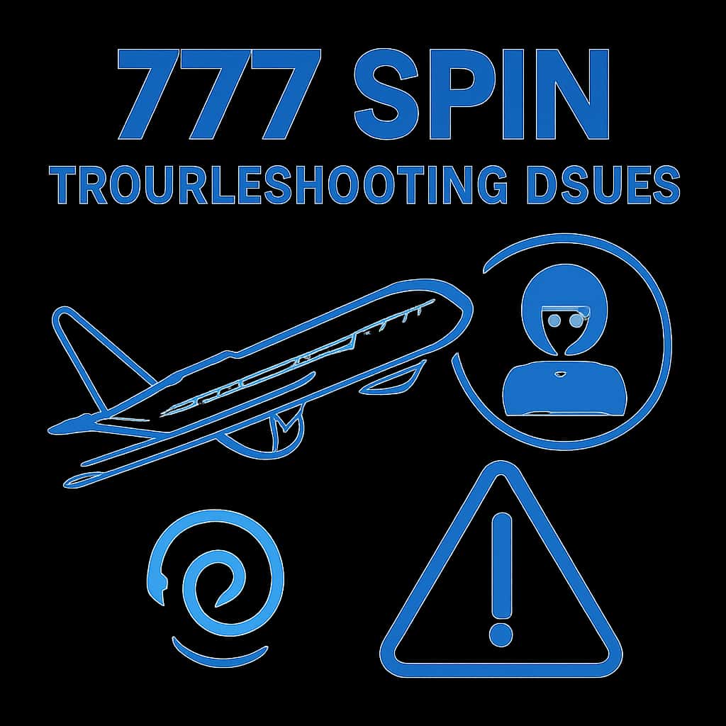 An educational diagram illustrating common troubleshooting techniques for 777 Spin.